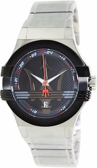 Maserati Watch For Men's Potenza Black Dial, Steel Bracelet 42mm R8853108001