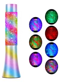 Glitter Lamp Colorful Light, Night Light LED Glitter Lamp, Children's Room Gadgets USB Power Supply Mood Light, Liquid and Sequins Rotating Living Room Bedroom Office Decoration-Multicolour