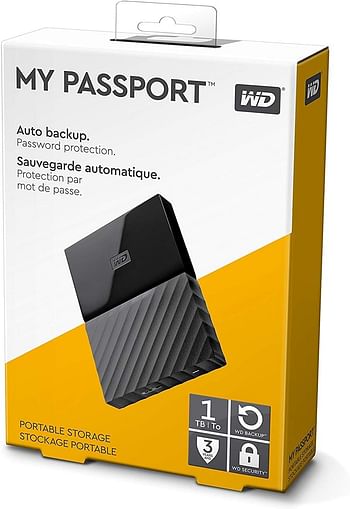 Western Digital My Passport Portable External Hard Drive (WDBYNN0010BBK-WESN) 1tb - Black