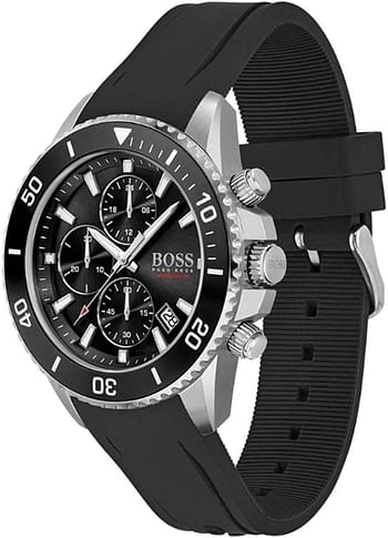 Hugo Boss Admiral Men Watch Black Silicone Strap HB1513912 46mm - Black