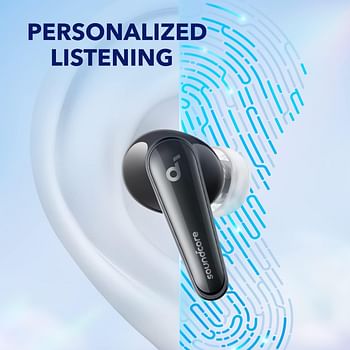 Soundcore by Anker Liberty 4, Noise Cancelling Earbuds, True Wireless Earbuds with ACAA 3.0, Dual Dynamic Drivers for Hi-Res Premium Sound, Spatial Audio with Dual Modes, All-New Heart Rate Sensor - Black