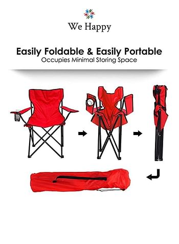 Pack of 4 Folding Outdoor Beach Camping Chair with Cup Holder In Assorted Colors