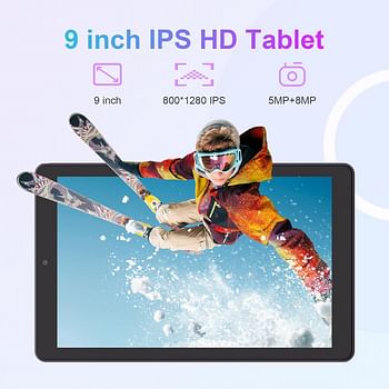 C idea 9inch Tablet Android 13 Tablet,8GB RAM, 512GB ROM,5G LTE with SIM Card Slot,1280 * 800 IPS Display,8000mAh Battery,WiFi & Bluetooth - Includes Protector Case & Stylus,CM935pro (Purple)