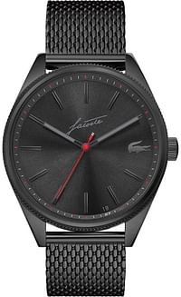 Lacoste Men's Black Dial Ionic Plated Black Steel Watch - 2011054