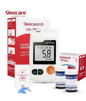 SINOCARE Blood Glucometer Device Model GA-3 kit