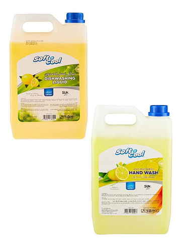 Soft n Cool Dishwash and Handwash Liquid 5 Litre Combo Ideal for Kitchen and Household Use