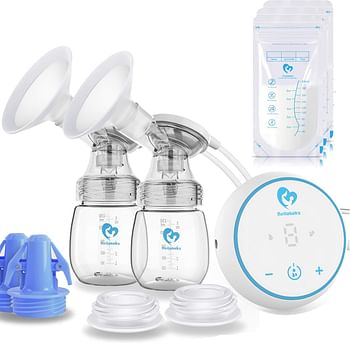 Bellababy Wearable Breast Pump Hands Free Low Noise, Breastfeeding Electric Breast Pump Comes with 24 mm Flange, 4 Modes and 6 Levels Suction, 1 Pack