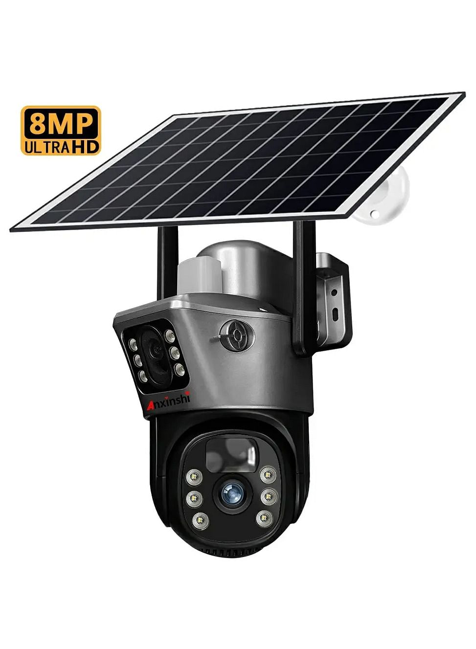 4G Dual Lens Dual Screen Battery CCTV with Motion Detection and Automatic Tracking, Surveillance Camera Wireless Solar Camera