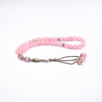 Tasbih Natural Crystal Rose Quartz Prayer Beads (10mm – 33 beads)