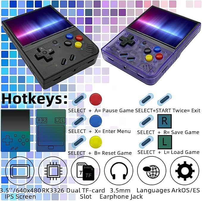 New R33S Handheld Game Console 3.5 Inch Emulator System 3200mAh Lightweight and Portable Best Gift on Birthday/Christmas For Boys, Girls and Adults