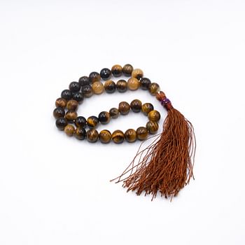 Tasbih Natural Crystal Brown Tiger Eye Prayer Beads (10mm – 33 beads)