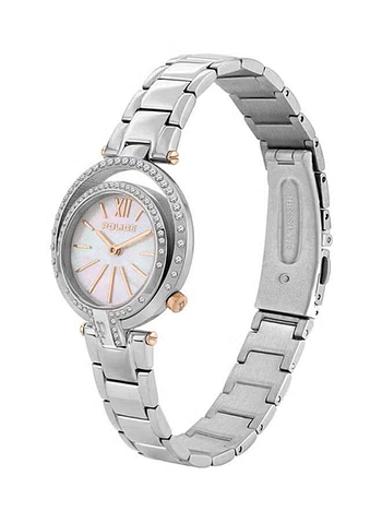 Police Women's Aranui Analog Quartz Watch With White Dial and Silver Stainless Steel Bracelet P 156977LS-28M