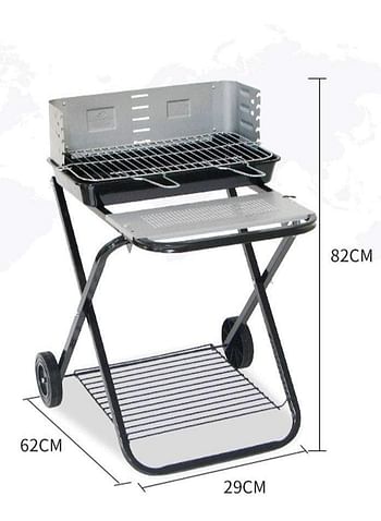 BBQ Grill Outdoor Grill, Barbecue Cooker Portable Home Outdoor Camping Picnics Grill Stainless Steel Mesh Non-Stick Tray