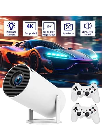 Mini Gaming Projector with 2.4G wireless game console gamepad 3D Game 4K Android 11.0 Portable Projector