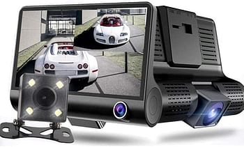 Car Video Recorder 3 Ways 1080P Dash Cam Front and Rear View Video 4 Inch Car DVR Video Recorder