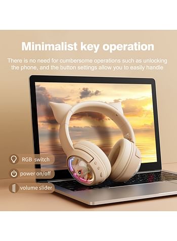 ONIKUMA B5 wireless headset music headphones Bluetooth 5.3 luminous cute cat ear headphones