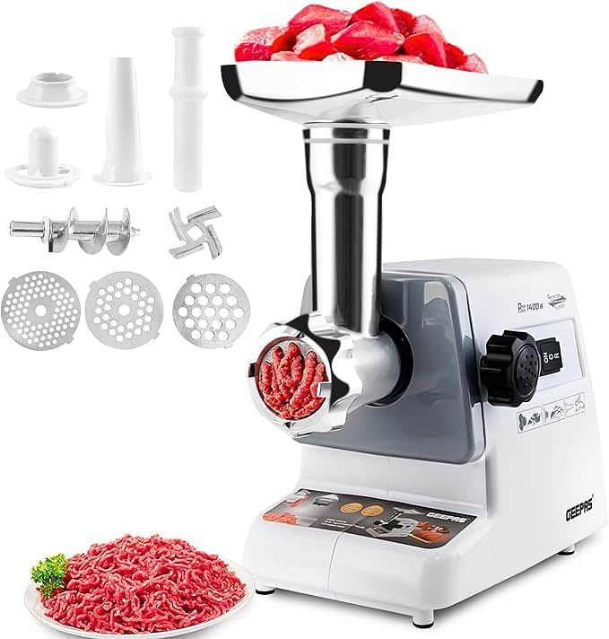 Geepas Electric Meat Grinder, Capacity 1 Kg. White, GMG767