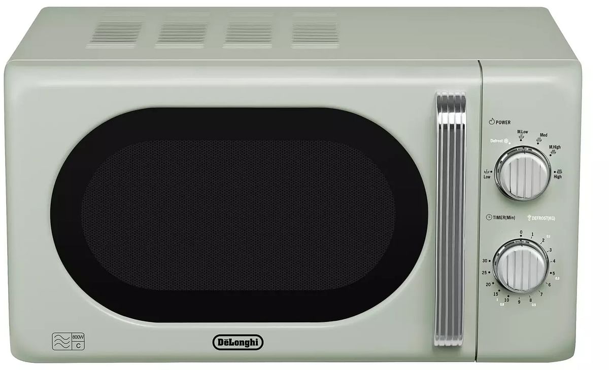 De'Longhi Retro 20L 800W Argento Flora Solo Standard Microwave Cream P80H20L-KJ