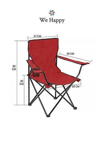 Pack of 4 Folding Outdoor Beach Camping Chair with Cup Holder In Assorted Colors