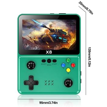 X8 Game Console, 4 Inch IPS Screen Handheld Game Player Dual Joystick 10 Simulators Game, Retro Video Game Console for Kids