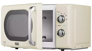 De'Longhi Retro 20L 800W Argento Flora Solo Standard Microwave Cream P80H20L-KJ