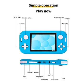 X350 Portable Handheld Game Player Versatile Durable Material Stylish Design 1200mAh 3.5'' IPS HD Screen Retro Game Console Built-in 6800 Games Gameboy Joystick Support 10 Emulators Orange