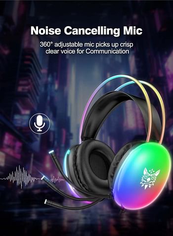 onikuma X25 Gaming Headset Over-Ear Gaming Wired Headphones with Mic for PS4/PS5/XOne/XSeries/NSwitch/PC - multicolor