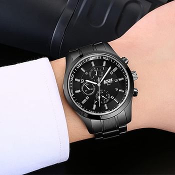 BOSCK Casual Business Watches Men No Chronograph Fashion Sport Men's Wristwatches with Stainless Steel,30M Waterproof Watches Quartz Mens Watches Wrist Watches for Men