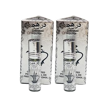 Dirham Silver Attar Roll On 6ml - 2 Piece Set