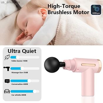 Portable Massage Gun Deep Tissue Muscle Electric Massager Pain Relief For Body Neck Back Relaxation Fitness Slimming Random color