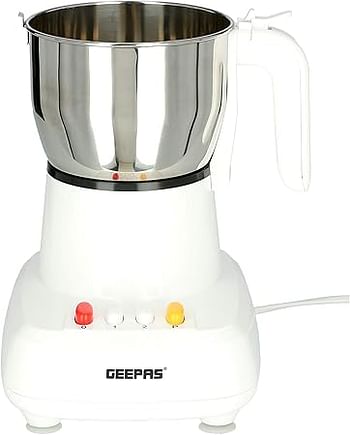 Geepas Food Processor, Stainless Steel Cutting Blade, GCG286 | Transparent Lid | 600W Motor with Overheat Protection | Ideal for Coffee Beans, Spices, & Dried Nuts Grinding