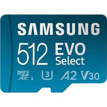 Samsung Micro SD Memory Card 512GB Evo Select With Adapter 160MB/S (MB-ME512SA/AM)