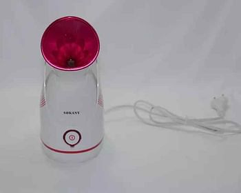 Sokany Ionic Steamer for Face and Hair Care, Deep Cleaning and Sauna Professional, White with Fuchsia ZJ-6380