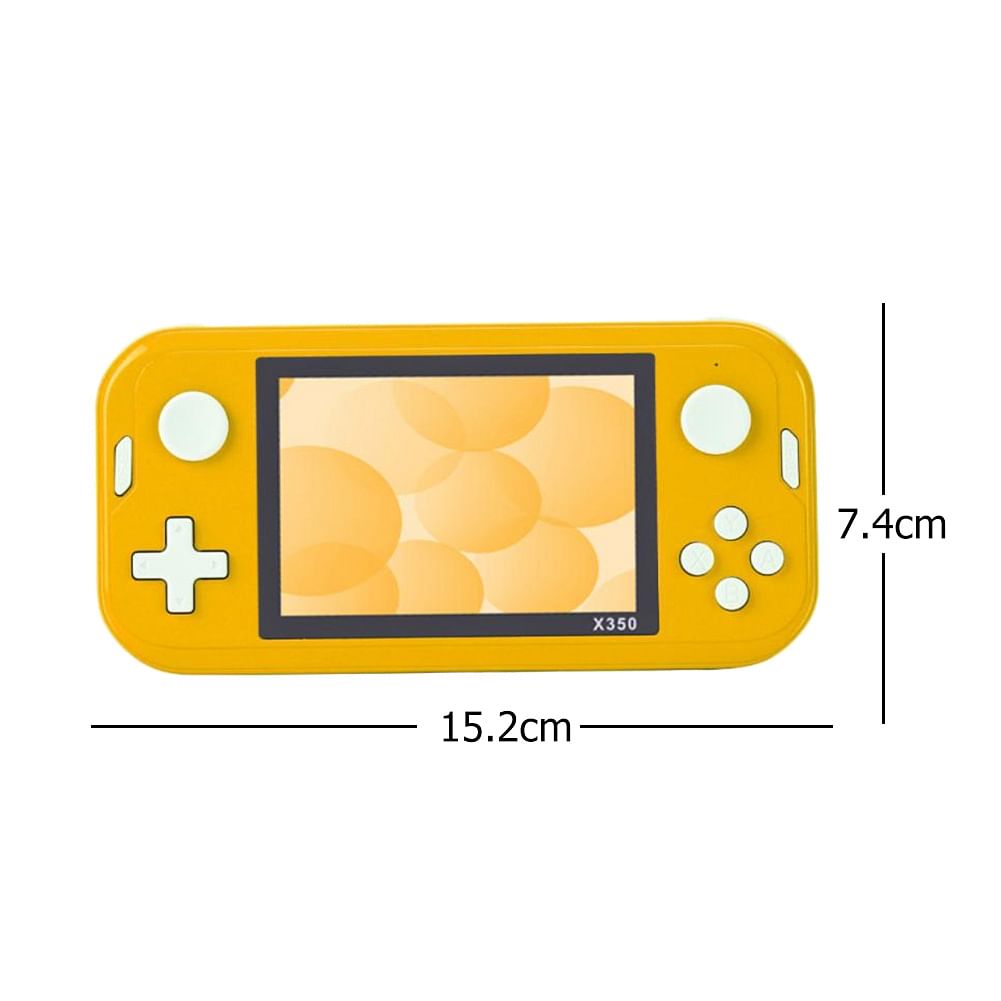 X350 Portable Handheld Game Player Versatile Durable Material Stylish Design 1200mAh 3.5'' IPS HD Screen Retro Game Console Built-in 6800 Games Gameboy Joystick Support 10 Emulators Orange