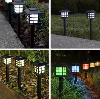 Solar Pathway LED Lights 12-Pack Waterproof Outdoor Solar Lamp for Garden Landscape Yard Patio Driveway Walkway Lighting (RGB)