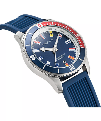 Nautica Men's Stainless Steel Quartz Blue Silicone Strap NAPPBS020