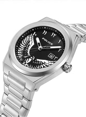 Police Men's Silver Analog Stainless Steel Strap Watch PEWJH2228006