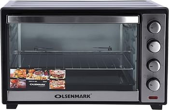 Olsenmark Electric Oven with Convection and Rotisserie 47L - 4 Stage for Heating and Rotisserie - 60 Minute Timer with Bell - 2000W Powerful Motor - Auto Shut Off