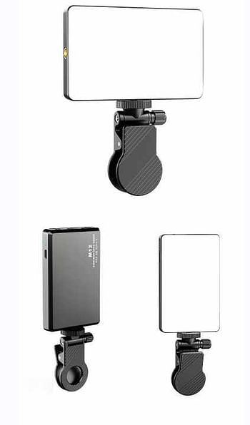 M12 Rechargeable Square Photography Phone Clip LED Fill Light Streaming Makeup Webcam Lighting Zoom Call Pocket Video Light