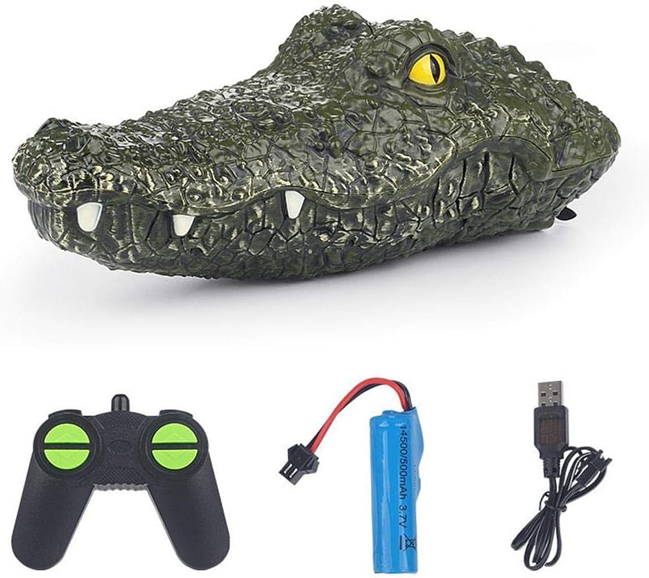 RC Electric Crocodile Simulation Crocodile Head Spoof Toy 2.4GHz RC Crocodile Boat with Remote Control Toy Party Gift Decoration for Swimming Pools