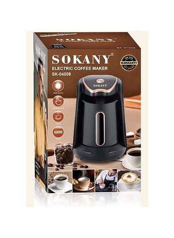 Sokany Turkish Coffee Maker, 250ml, 600 Watt, Black- SK-04008