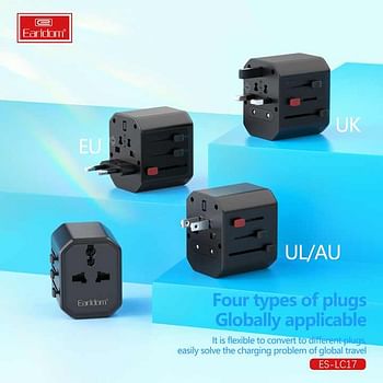 Earldom USB International Travel Adapter With Type C to USB 3.0 Adapter/Universal Travel Adapter