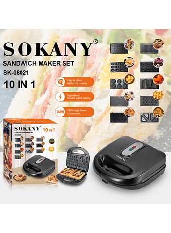 sokany Portable Sandwich Machine 10 in 1 Non-stick Sandwich Machine Home sandwich equipment/toaster