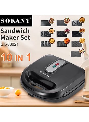 sokany Portable Sandwich Machine 10 in 1 Non-stick Sandwich Machine Home sandwich equipment/toaster