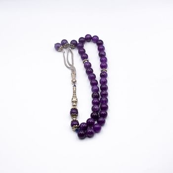 Tasbih Natural Crystal Amethyst Prayer Beads (10mm – 33 beads) Misbaha