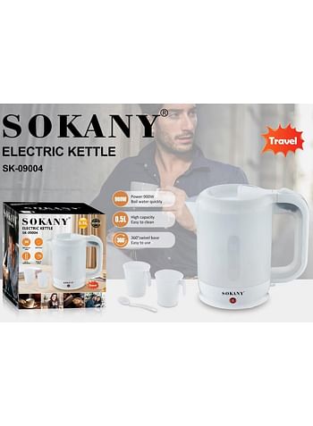 Sokany SK-09004 Plastic Kettle 1/2 Liter + 2 Cups And Spoon