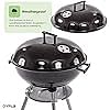 Charcoal BBQ Grill Round for Outdoor Cooking, Barbecue Coal Kettle Bowl Grill Portable Heavy Duty Round with Legs Grilling for Tailgating Patio Backyard Camping – Black