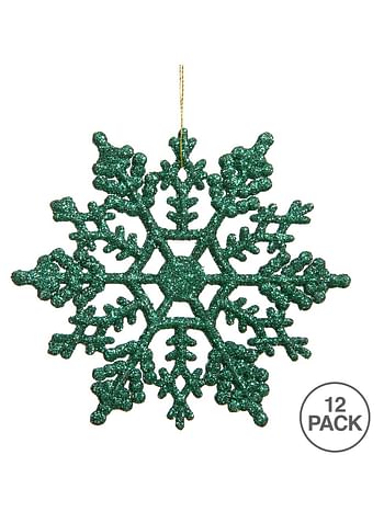 Vickerman 6.25" Glitter Snowflake Christmas Ornament, 12 per Box (Multicolour)