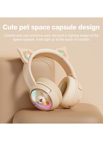 ONIKUMA B5 wireless headset music headphones Bluetooth 5.3 luminous cute cat ear headphones