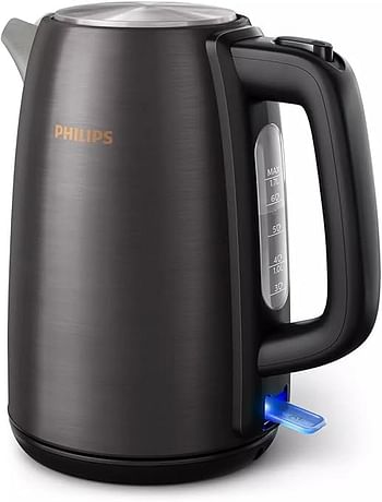 Philips 5000 Series Stainless Steel Kettle - 2200W, 1.7L, Spring Lid HD9352/31 - Black & Copper